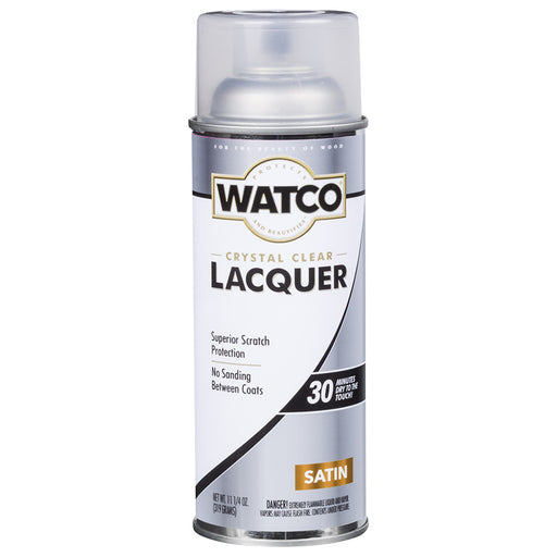 Watco Lacquer Clear Wood Finish Spray, Satin, 11.25 oz