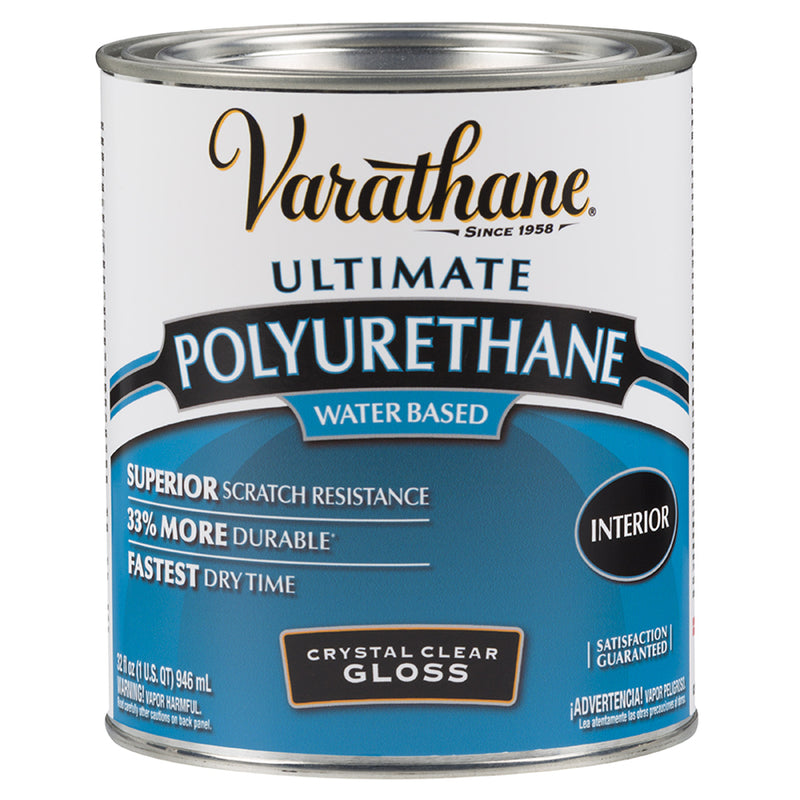 Varathane Ultimate Water-Based Polyurethane, Gloss, Quart