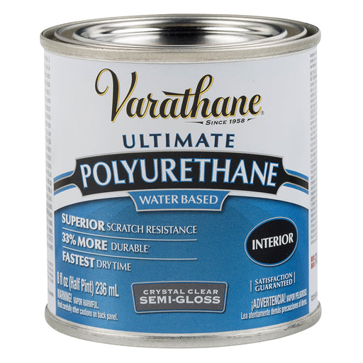 Varathane Ultimate Water-Based Polyurethane, Semi-Gloss, Half Pint