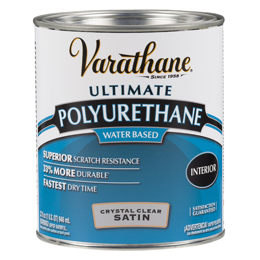 Varathane Ultimate Water-Based Polyurethane, Satin, Quart