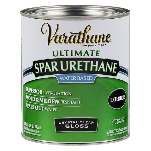 Varathane Outdoor Water-Based Spar Urethane, Clear Gloss, Quart