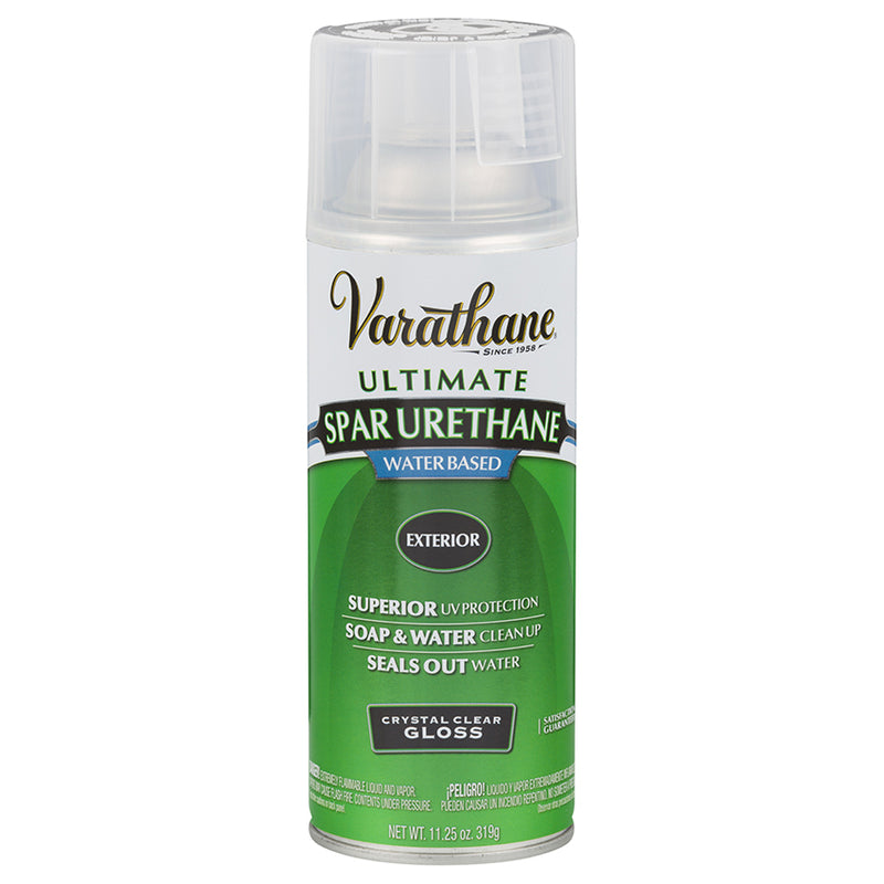 Varathane Outdoor Water-Based Spar Urethane Spray, Clear Gloss, 1 oz