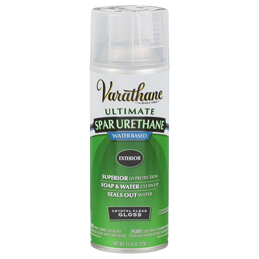 Varathane Outdoor Water-Based Spar Urethane Spray, Clear Gloss, 1 oz