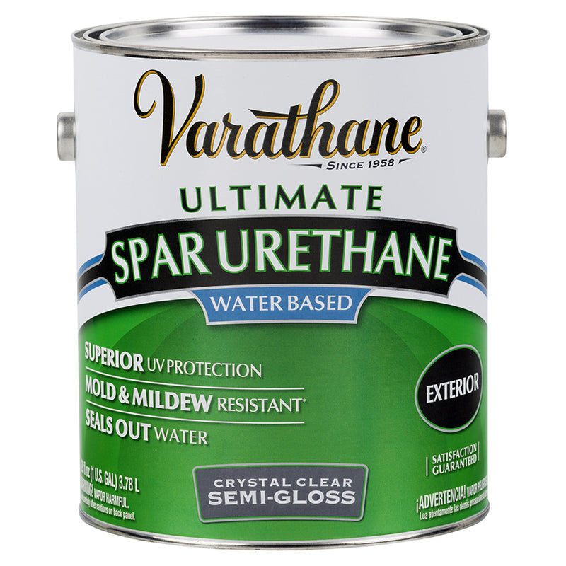 Varathane Outdoor Water-Based Spar Urethane, Clear Semi-Gloss, Gallon