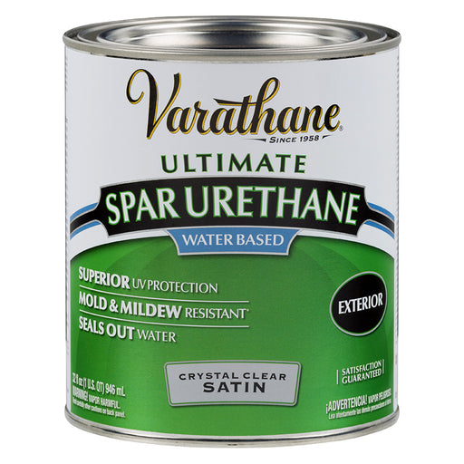 Varathane Outdoor Water-Based Spar Urethane, Clear Satin, Quart