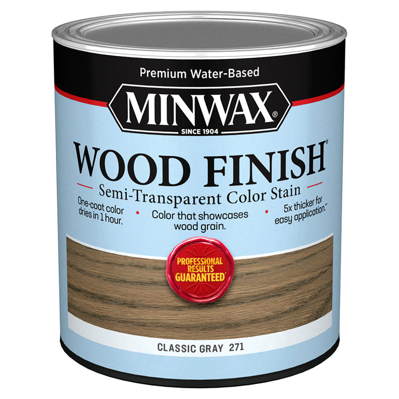 Minwax Water-Based Semi-Transparent Stain, Classic Gray, Quart