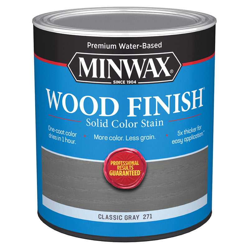 Minwax Wood Finish Water-Based Solid Color Stain, Classic Gray, Quart
