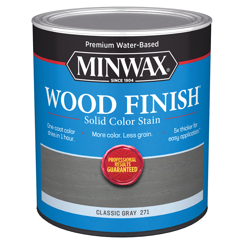 Minwax Wood Finish Water-Based Solid Color Stain, Classic Gray, Quart