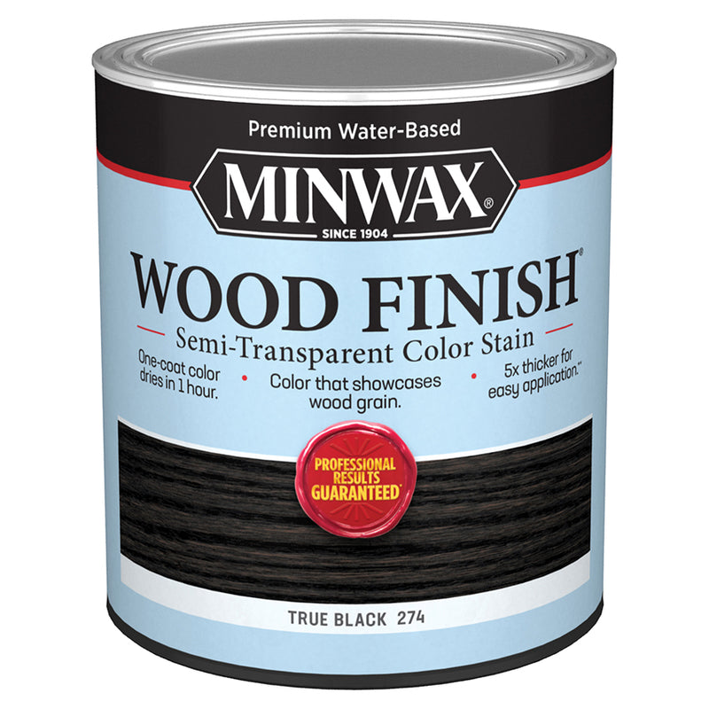 Minwax Water-Based Semi-Transparent Stain, True Black, Quart