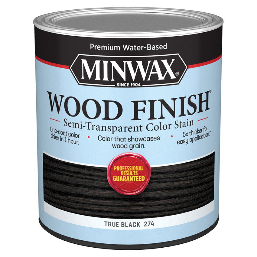 Minwax Water-Based Semi-Transparent Stain, True Black, Quart