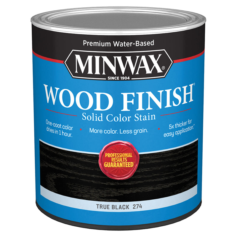 Minwax Wood Finish Water-Based Solid Color Stain, True Black, Quart