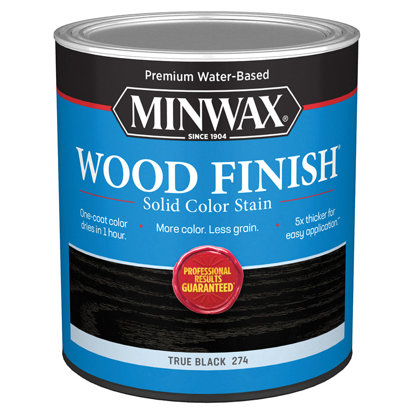 Minwax Wood Finish Water-Based Solid Color Stain, True Black, Quart