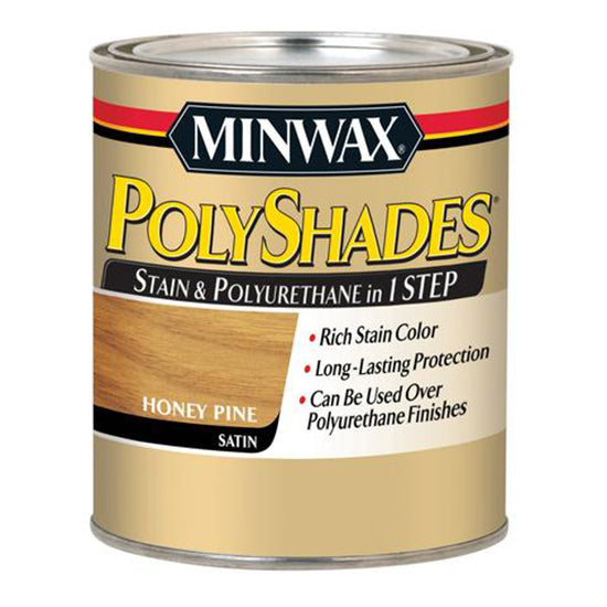 Minwax PolyShades Stain & Polyurethane, Honey Pine, Satin, Half Pint