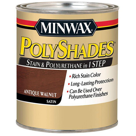 Minwax PolyShades Stain & Polyurethane, Antique Walnut, Half Pint