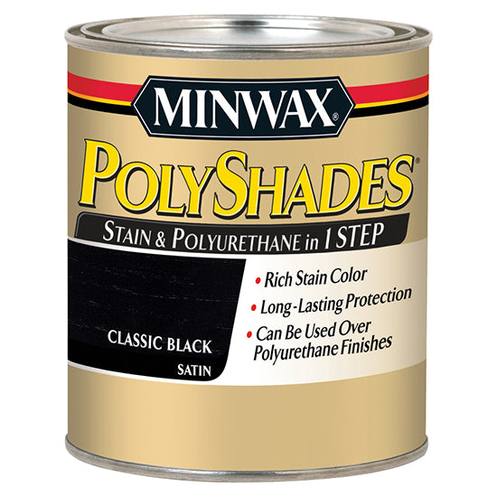 Minwax PolyShades Stain & Polyurethane, Classic Black, Half Pint