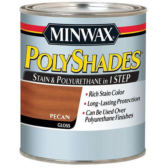 Minwax PolyShades Stain & Polyurethane, Pecan, Gloss, Half Pint