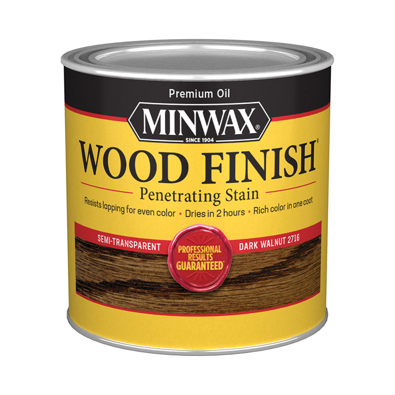 Minwax Wood Finish Oil-Based Stain, Dark Walnut, Half Pint