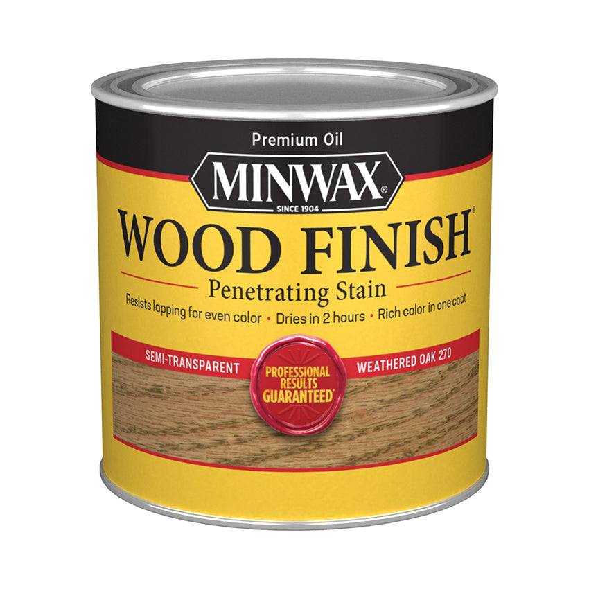 Minwax Wood Finish Oil-Based Stain, Weathered Oak, Half Pint