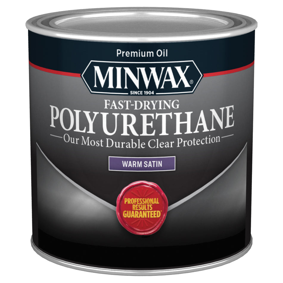 Minwax Fast-Drying Polyurethane, Clear Satin, Half Pint
