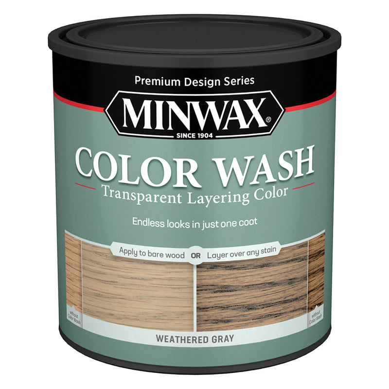 Minwax Color Wash Transparent Layering Color, Weathered Gray, Quart