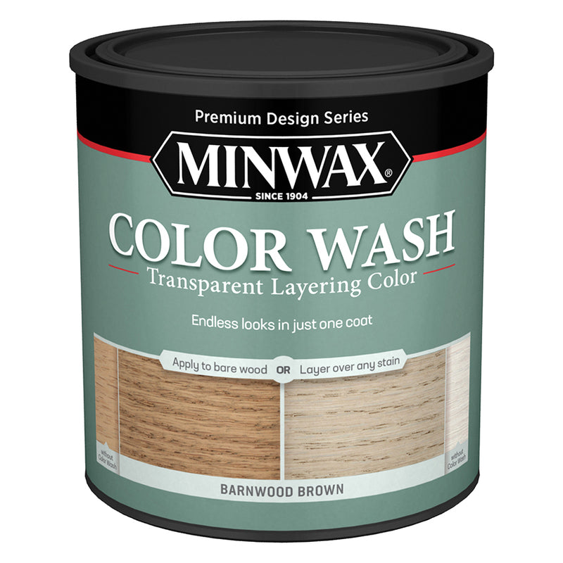 Minwax Color Wash Transparent Layering Color, Barnwood Brown, Quart