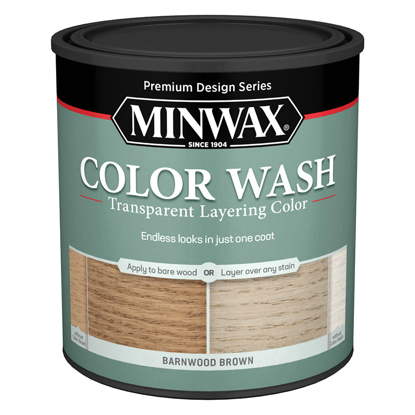 Minwax Color Wash Transparent Layering Color, Barnwood Brown, Quart