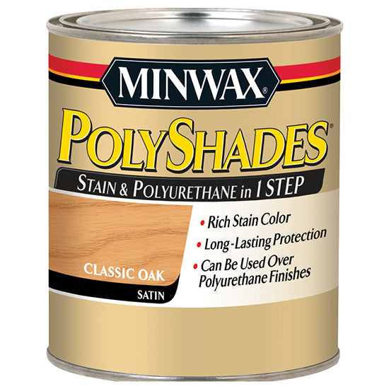 Minwax PolyShades Stain & Polyurethane, Classic Oak, Satin, Quart
