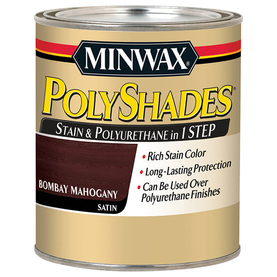 Minwax PolyShades Stain & Polyurethane, Bombay Mahogany, Quart