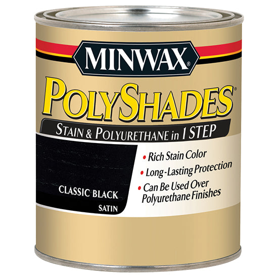 Minwax PolyShades Stain & Polyurethane, Classic Black, Quart