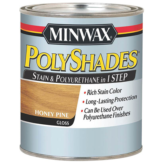 Minwax PolyShades Stain & Polyurethane, Honey Pine, Gloss, Quart