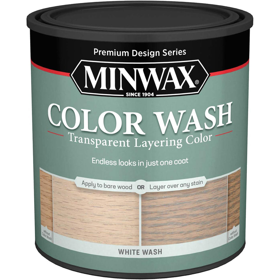 Minwax Color Wash Transparent Layering Color, White Wash, Quart