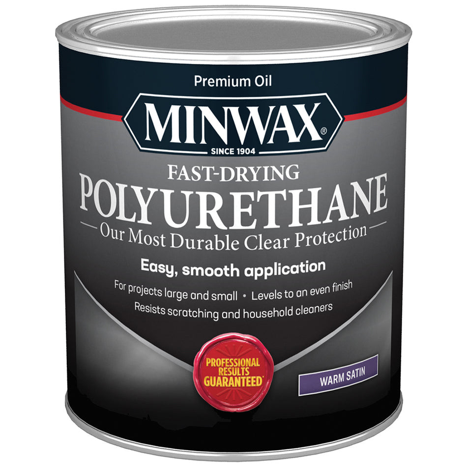 Minwax Fast-Drying Polyurethane, Clear Satin, Quart