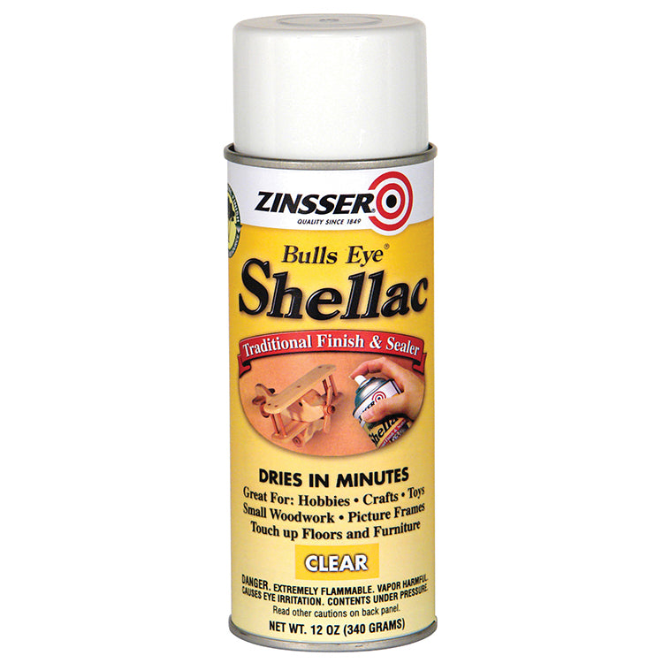 Zinsser Bulls Eye Shellac Spray Clear 12 oz can