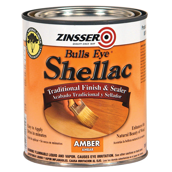 Zinsser Bulls Eye Shellac, Amber, Quart
