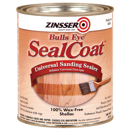 Zinsser Bulls Eye SealCoat Universal Sanding Sealer, Clear, Quart