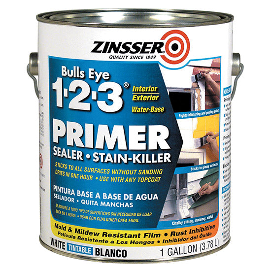Zinsser Bulls Eye 1-2-3 Stain Blocking Primer, White, Gallon