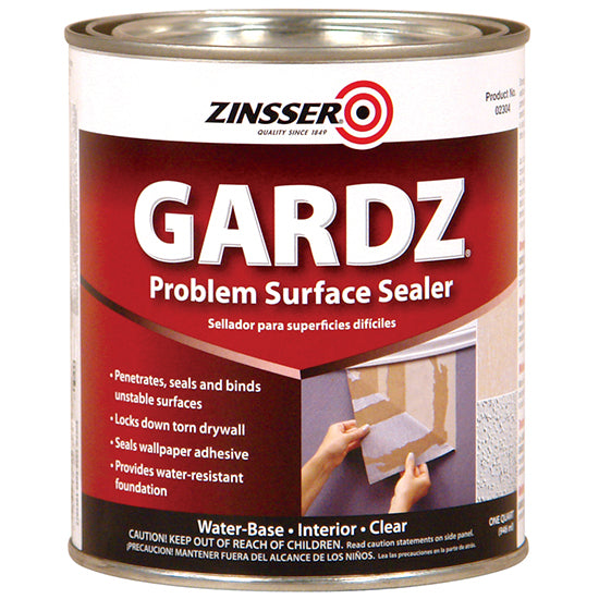 Zinsser Gardz Water-Based Problem Surface Sealer, Clear, Matte, Quart