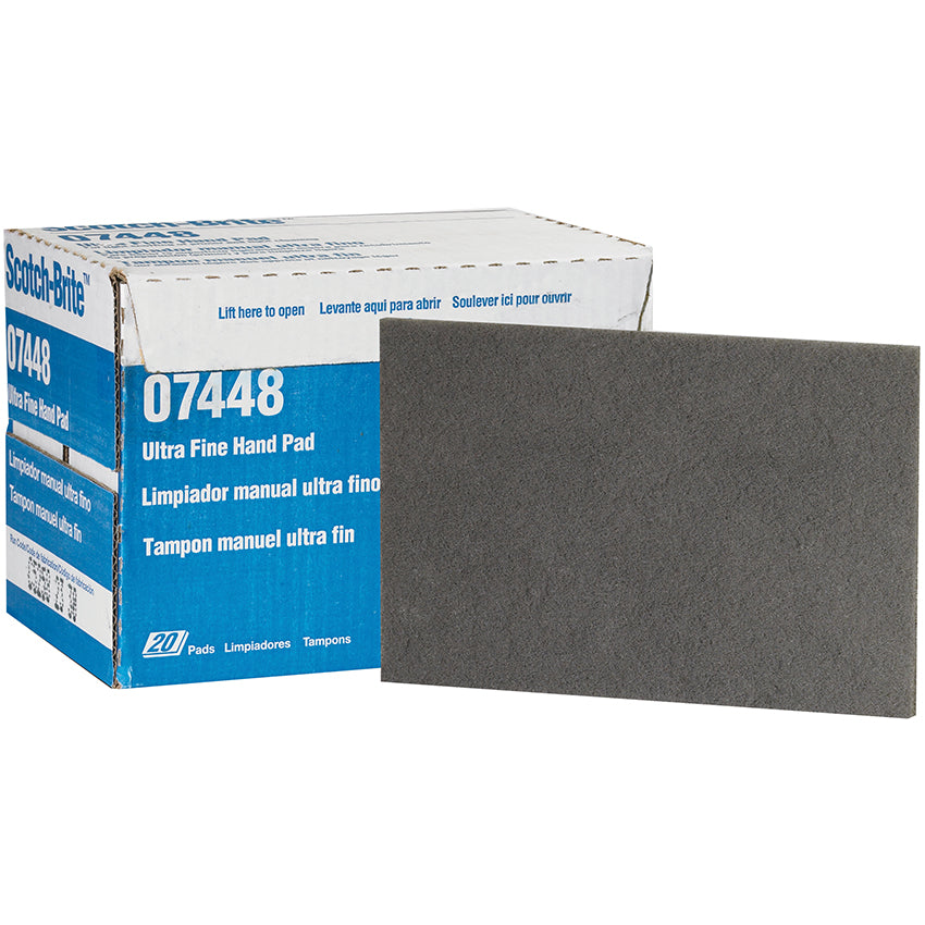3M Scotch-Brite Ultra Fine Hand Pads, 20-Pack, Gray, 6 Inch