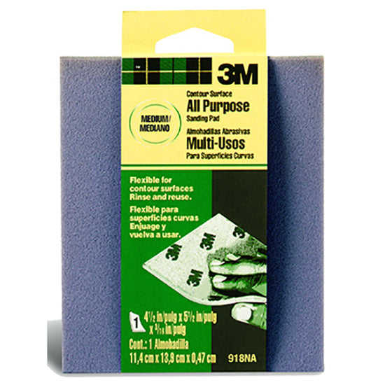 3M Softback Contour Sanding Sponge, Medium, 4-1/2 Inch