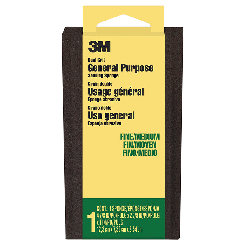 3M All Purpose Large Area Sanding Sponge, Fine/Medium, 2-7/8 Inch