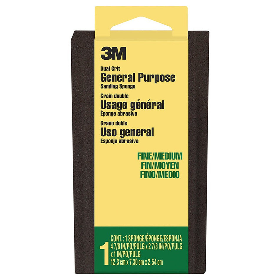 3M All Purpose Large Area Sanding Sponge, Fine/Medium