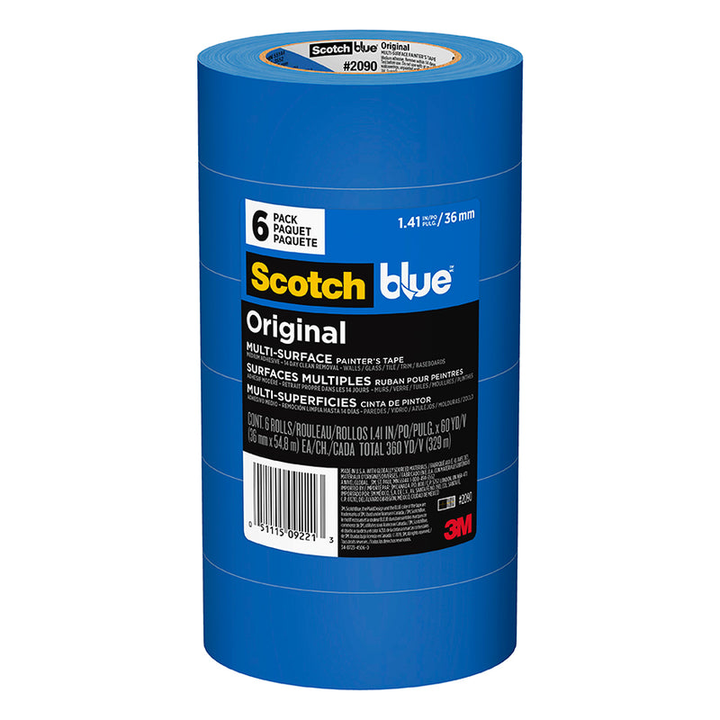3M ScotchBlue Original Multi-Surface Painter's Tape, 6-Pack