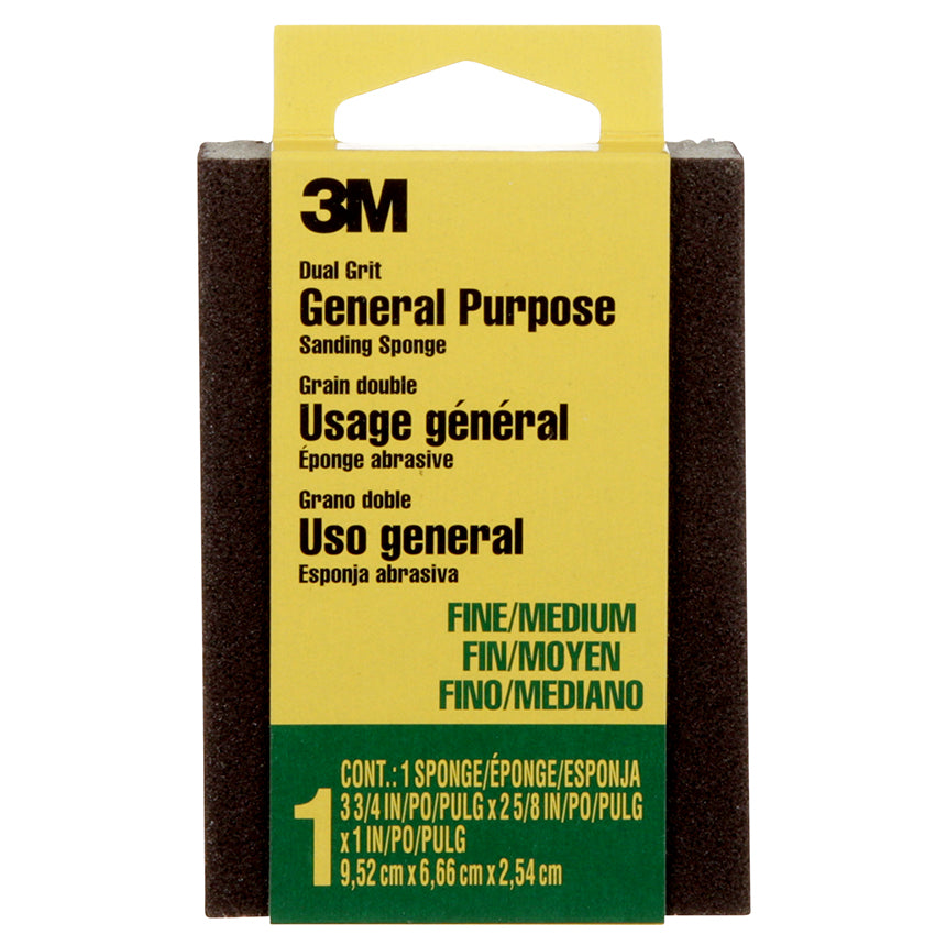 3M All Purpose Sanding Sponge, Fine/Medium, 2-5/8 Inch