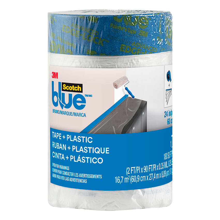 3M ScotchBlue Pre-Taped Painter's Plastic, 24 Inch