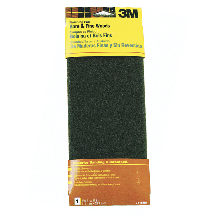 3M Bare & Fine Woods Finishing Pad, Gray, 4-3/8 Inch
