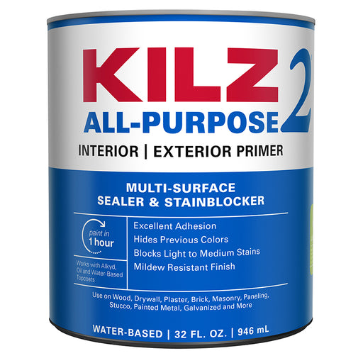 Quart Kilz 2 ALL Purp Interior/Exterior Water-Based Primer 20002 - LCB Paint & Supply