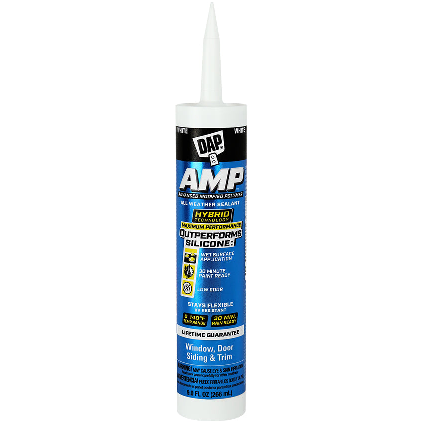 DAP AMP All Weather Window & Door Sealant, White, 9 oz