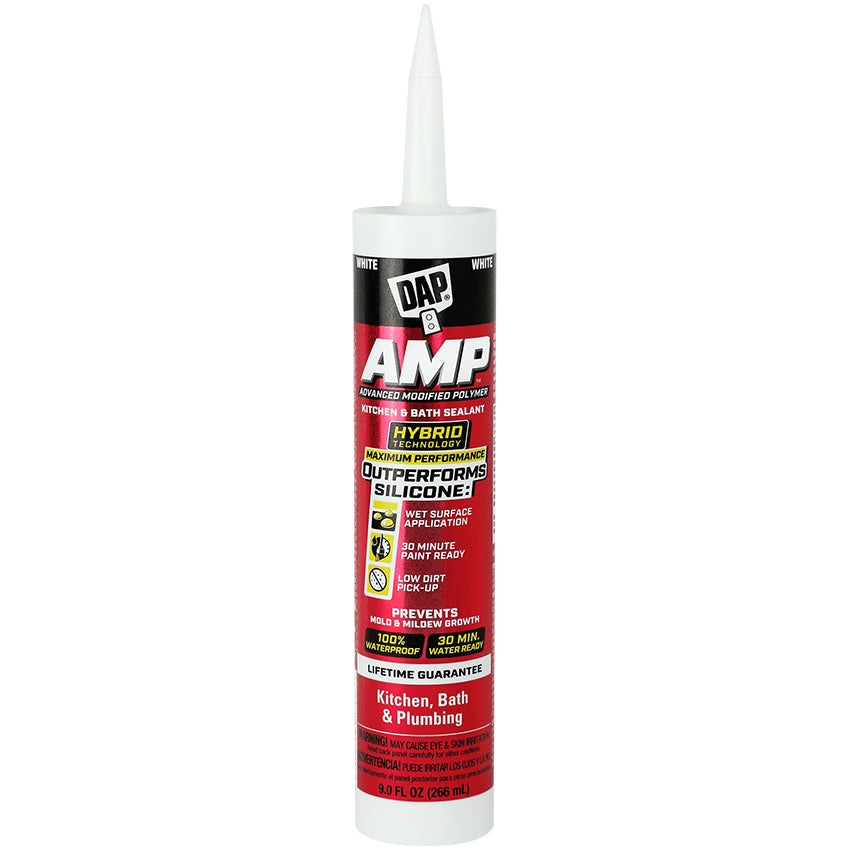 DAP AMP Waterproof Kitchen & Bath Sealant, 9 oz