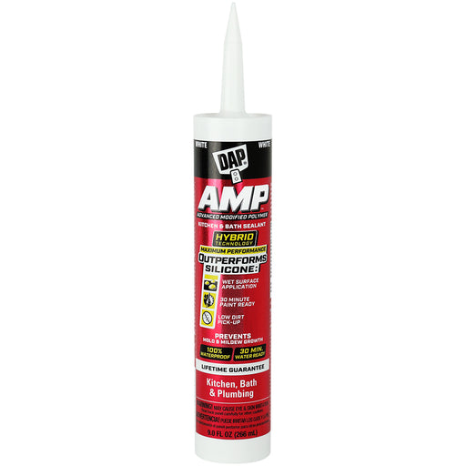 DAP AMP Waterproof Kitchen & Bath Sealant, 9 oz