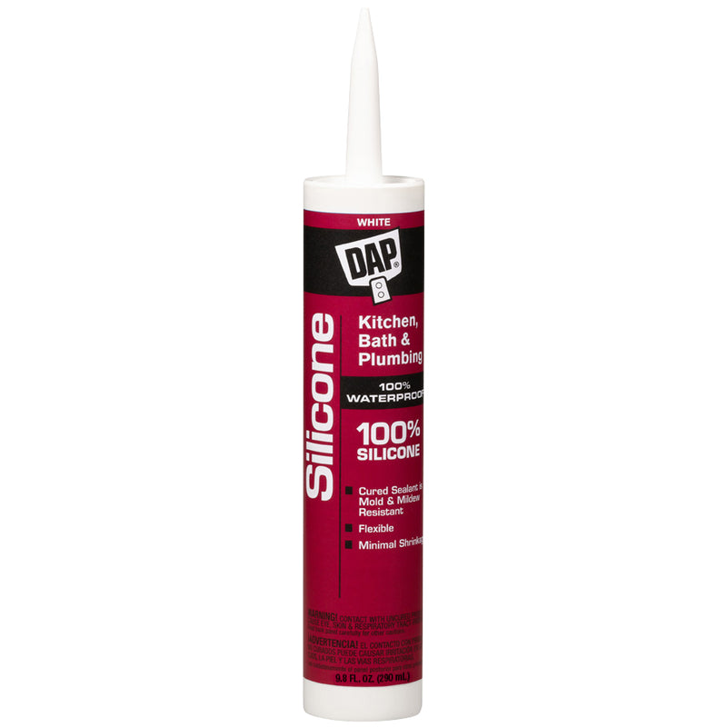 DAP Silicone Bath Sealant White 100% Kitchen & Project Weekend DIY